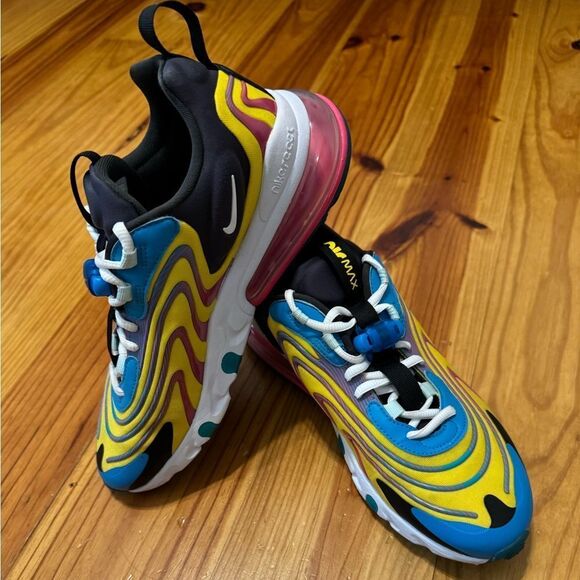 Nike Air Max 270 React ENG Mens SZ 7.5 Running Shoes Laser Blue/White/Anthracite main image 4